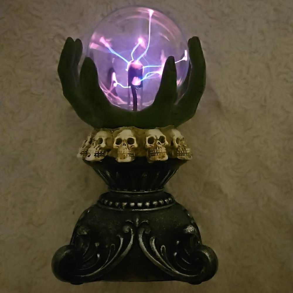 New in Box Interactive Halloween Decoration Plasma Orb with Witches Hands Spooky